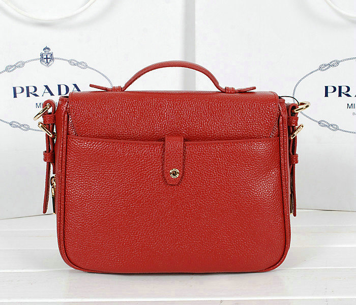2014 Prada calfskin flap bag BN0963 burgundy - Click Image to Close